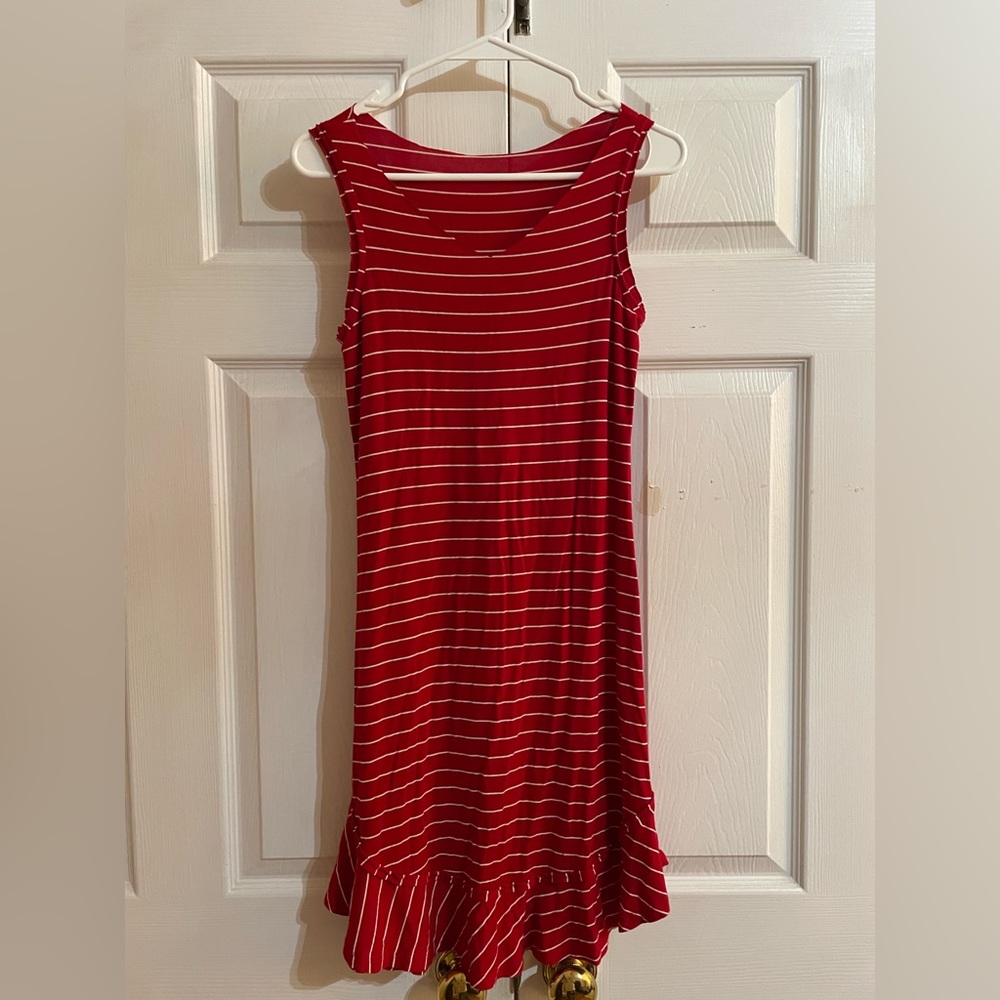 Red striped dress